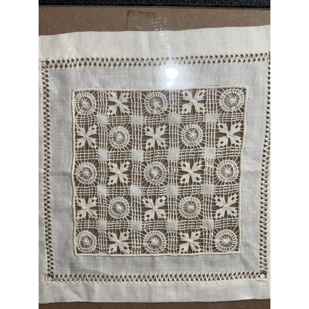 Vintage Handmade Battenberg Lace Lefkara Like Centerpiece Embroidery Cottagecore
